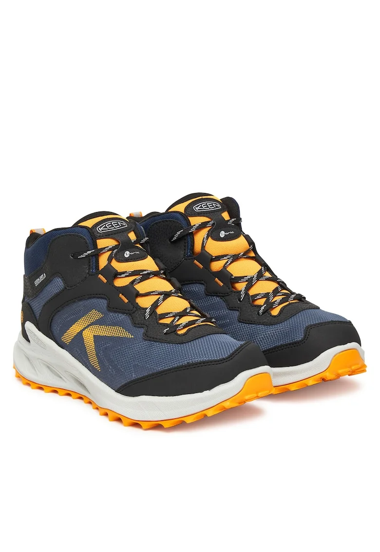 Bocanci trekking baieti,  albastru, textil