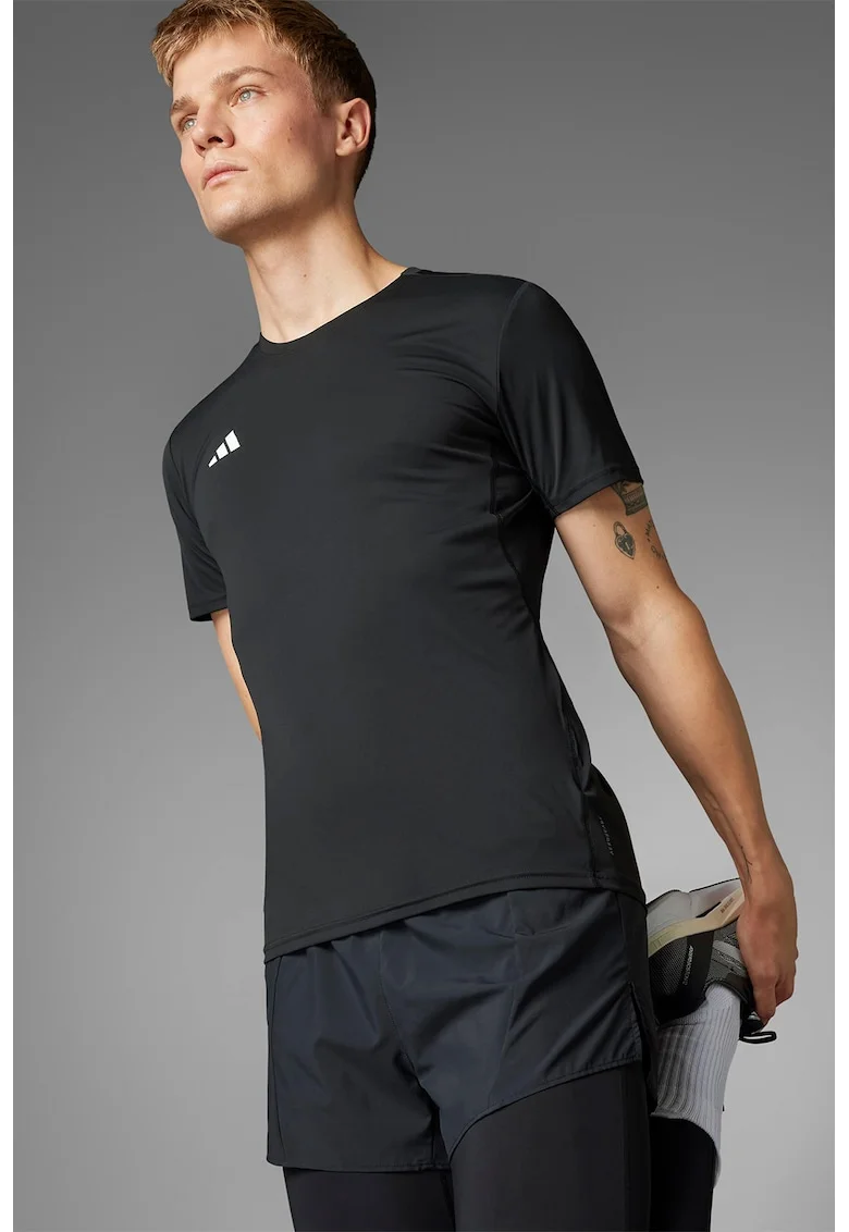 Tricou slim fit pentru alergare Adizero, Negru