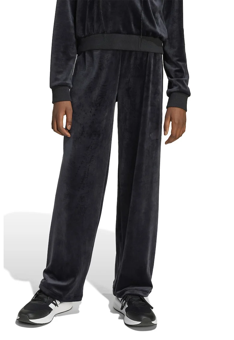 Pantaloni de trening cu aspect catifelat, Negru
