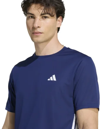 Tricou cu logo, pentru fitness We Bas, Alb/Albastru ultramarin