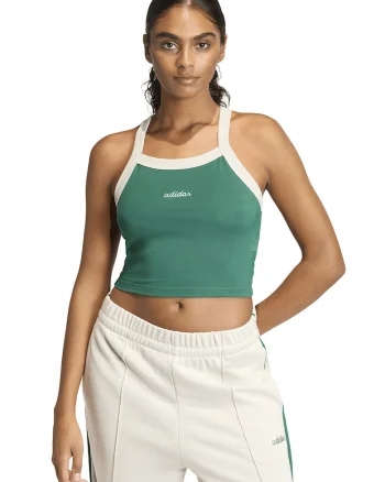 Top crop cu logo, Verde aquamarin