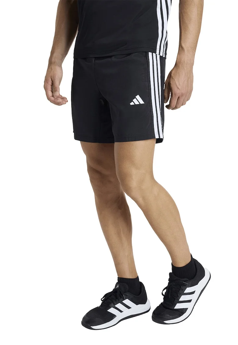 Pantaloni scurti cu buzunare cu fermoar pentru fitness Essentials, Alb/Negru