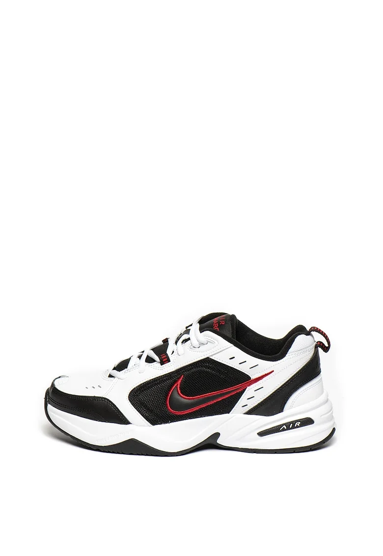 Pantofi Air Monarch IV din piele si piele ecologica pentru fitness, Alb/Negru