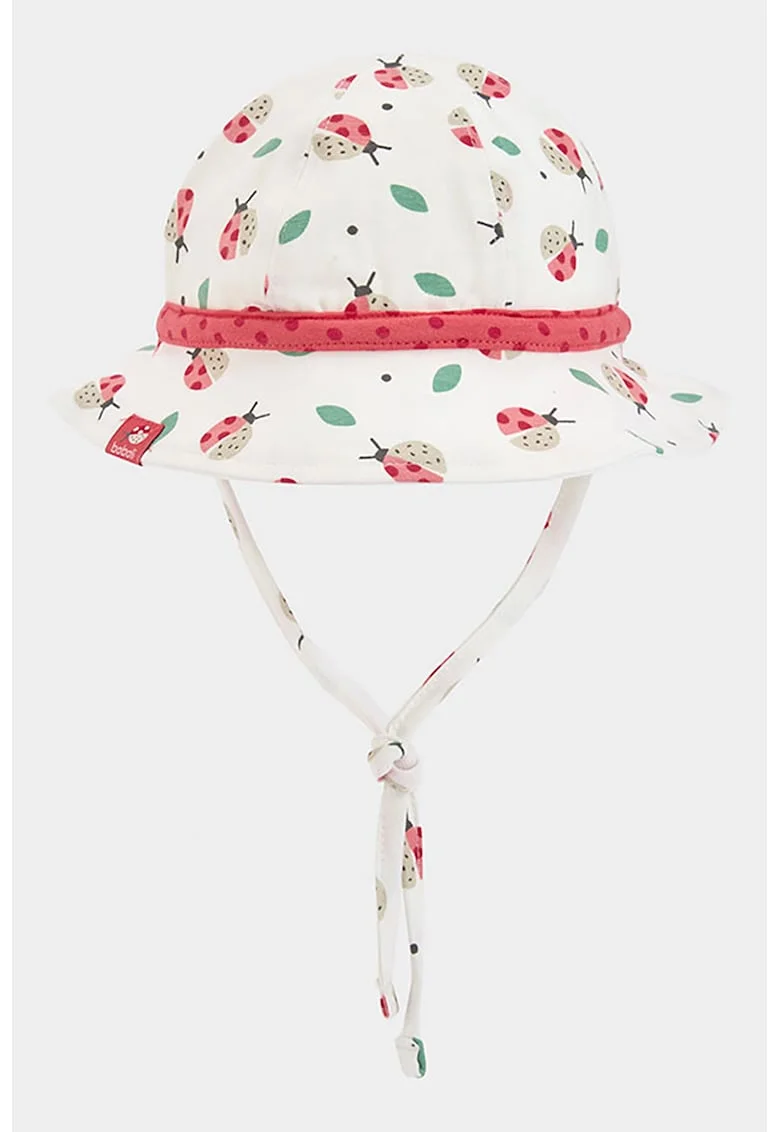 Palarie bucket din amestec de bumbac, Rosu/Alb