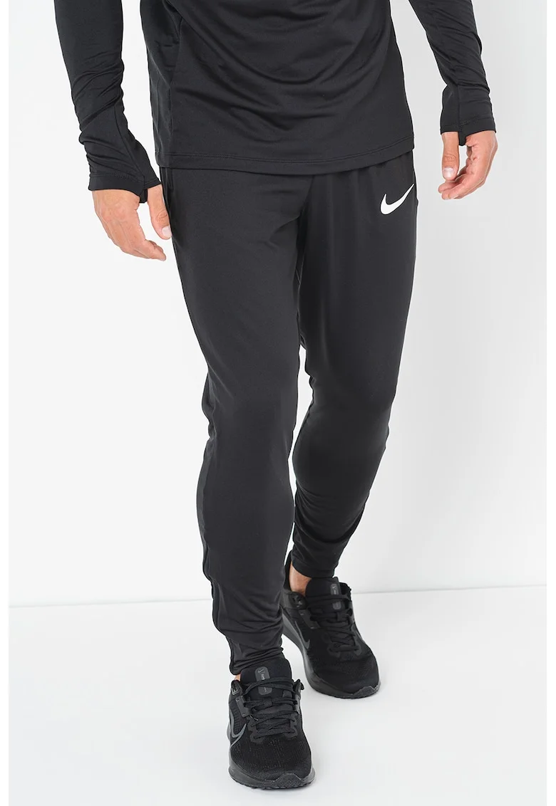 Pantaloni conici cu Dri-FIT pentru fotbal, Negru/Alb optic