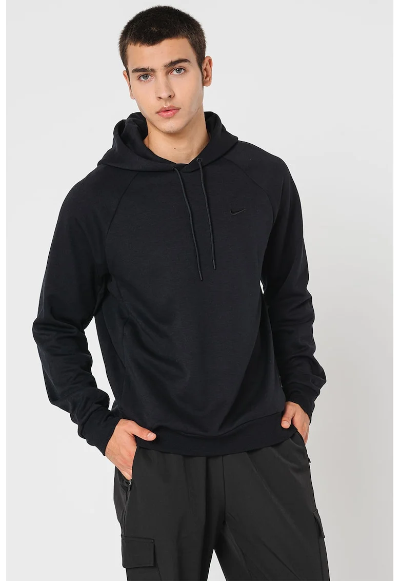 Hanorac cu tehnologie Dri-Fit, pentru fitness, Negru