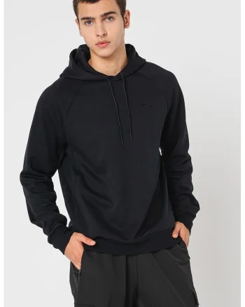 Hanorac cu tehnologie Dri-Fit, pentru fitness, Negru