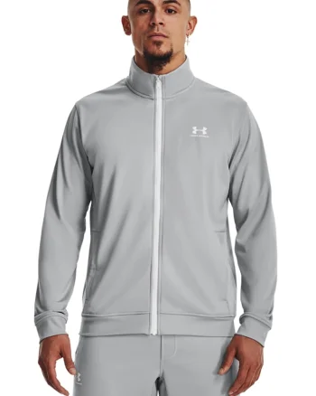 Bluza de trening cu fermoar, pentru antrenament Sportstyle, Gri deschis
