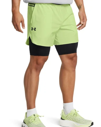 Pantaloni scurti 2in1 pentru antrenament Vanish Elite, Negru/Verde fistic