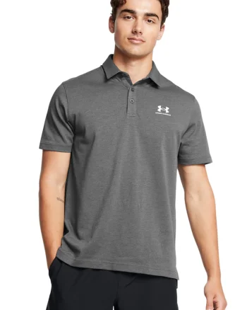Tricou polo cu detaliu logo, pentru fitness, Gri inchis