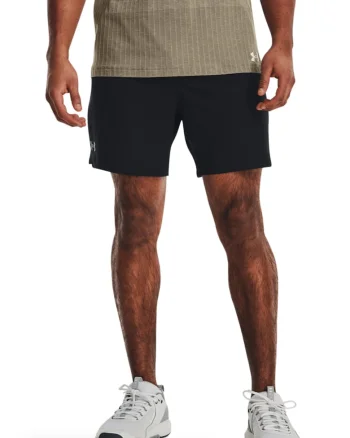 Pantaloni scurti cambrati cu banda logo in talie, pentru antrenament Vanish, Negru stins