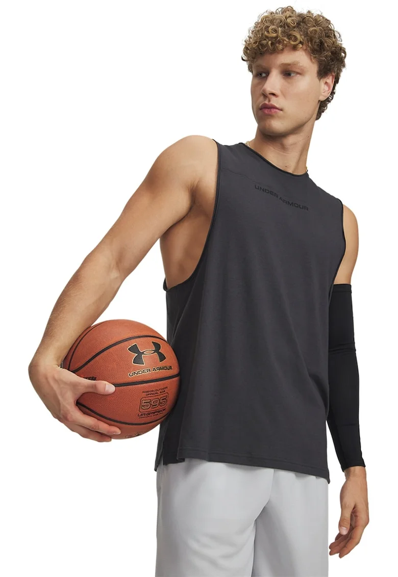 Top din amestec de bumbac, oentru baschet Hoops, Negru