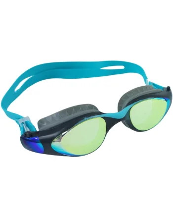 Ochelari de inot pentru copii Crowell GS23 Splash Mirror, gri-turcoaz, cu protectie UV, set cu cutie reutilizabila