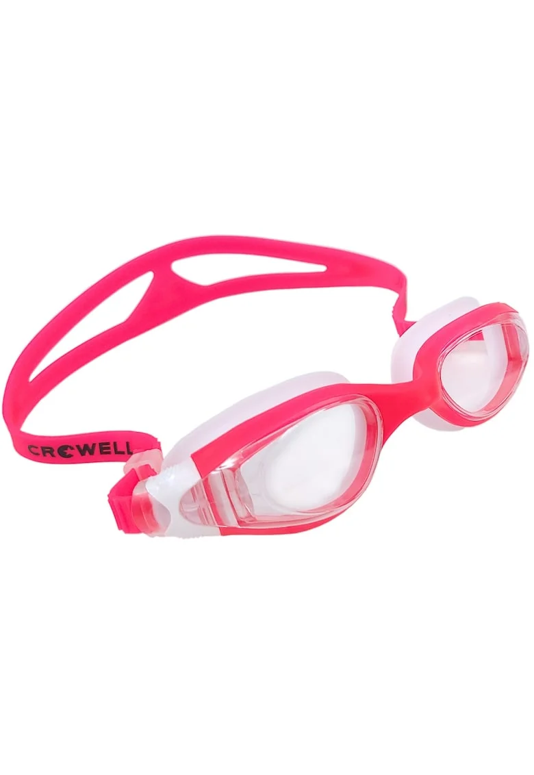 Ochelari de inot pentru copii Crowell GS16, coral roz si alb, cu banda ajustabila, anti-fog, set cu cutie reutilizabila