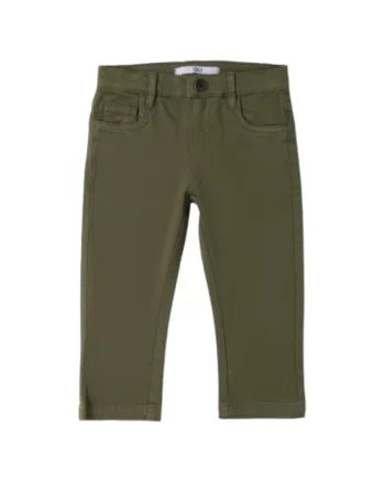 Pantaloni baieti iDO din bumbac twill, talie reglabila, Verde kak