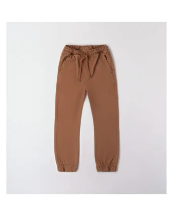 Pantaloni din twill cu banda elastica pentru baieti,  4.7736, Maro, Maro