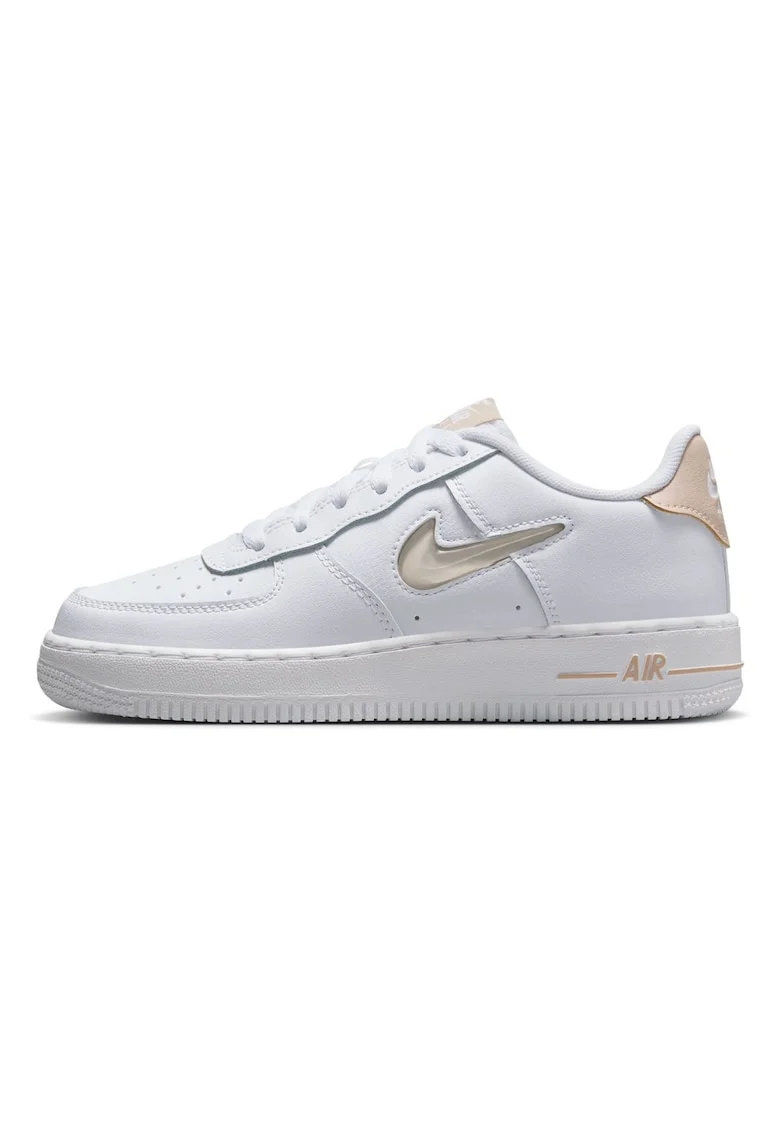 Pantofi sport,  Nike Air Force 1 Gs, Alb/Bej