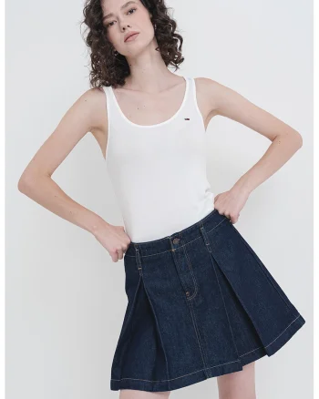 Top slim fit din amestec de modal, Alb