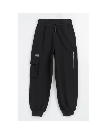 Pantaloni de trening oversize cu buzunare aplicate