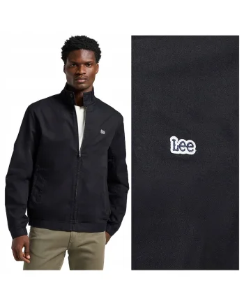 Jacheta Barbati,  Harrington Jacket, Regular Fit, Design Cladwqfwqsic, Fara Gluga, Fermoar, Bumbac, L, Negru, Negru