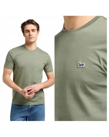 Tricou Barbati,  Patch Logo Tee, Regular Fit, Maneca Scurta, Decolteu Rotund, Cu Logo, Bumbac, Design Clasic, 2XL INTL, Verde