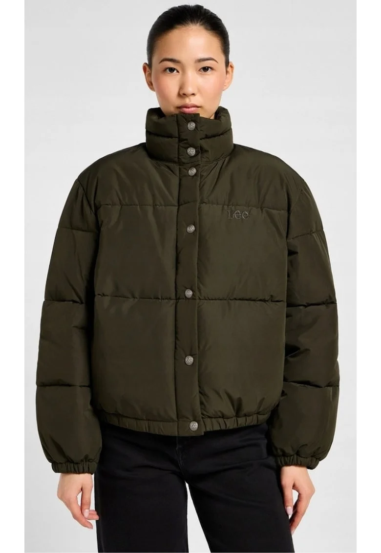 Geaca dama,  RELAXED PUFFER, supradimensionata, verde, bumbac