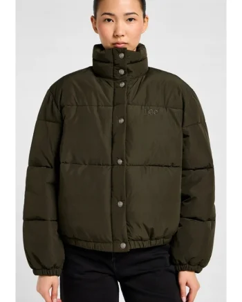Geaca dama,  RELAXED PUFFER, supradimensionata, verde, bumbac
