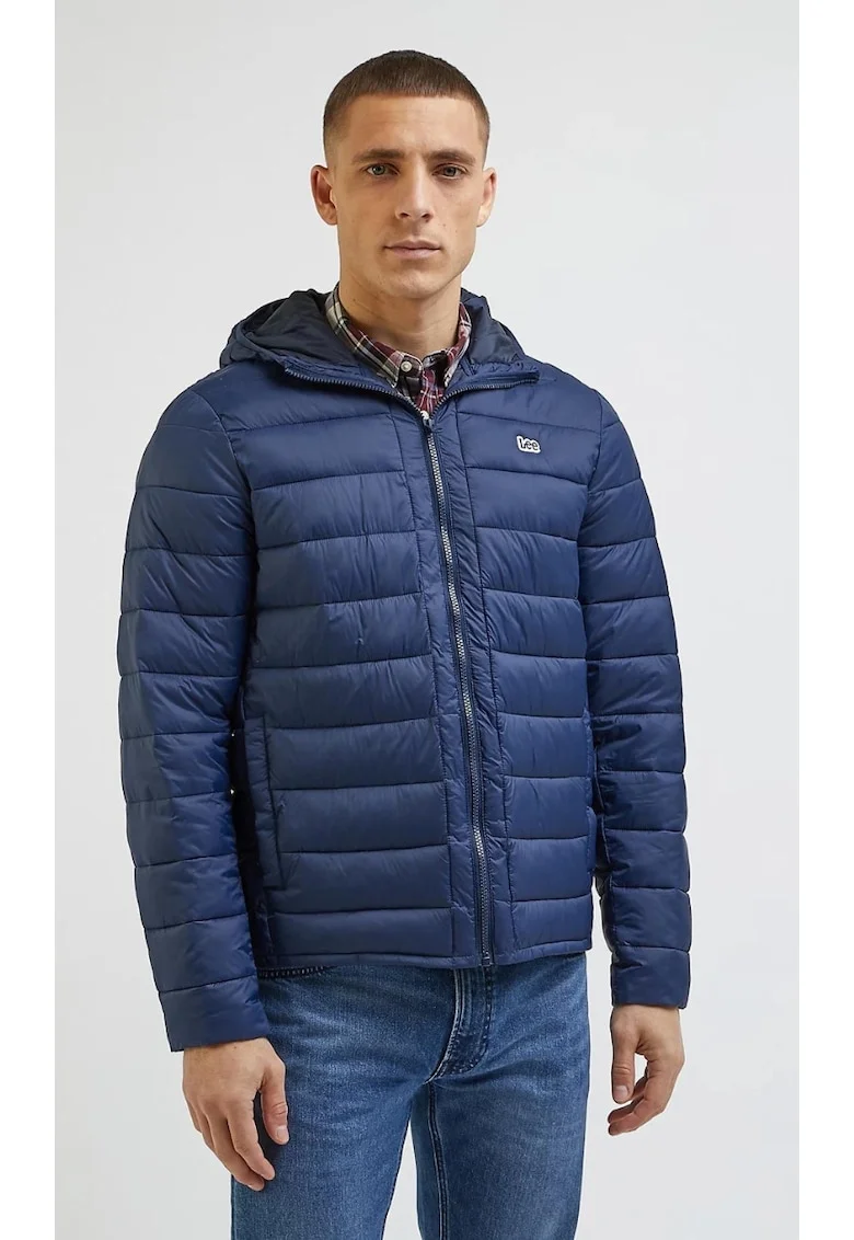 Geaca Puffer  Albastru, Bumbac, Fermoar, pentru barbati,