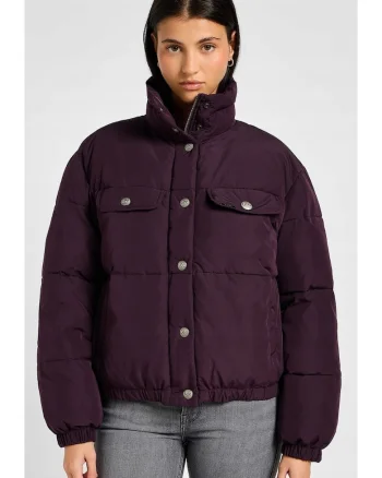 Geaca scurta dama  slim fit, bumbac, maro, 100% poliester