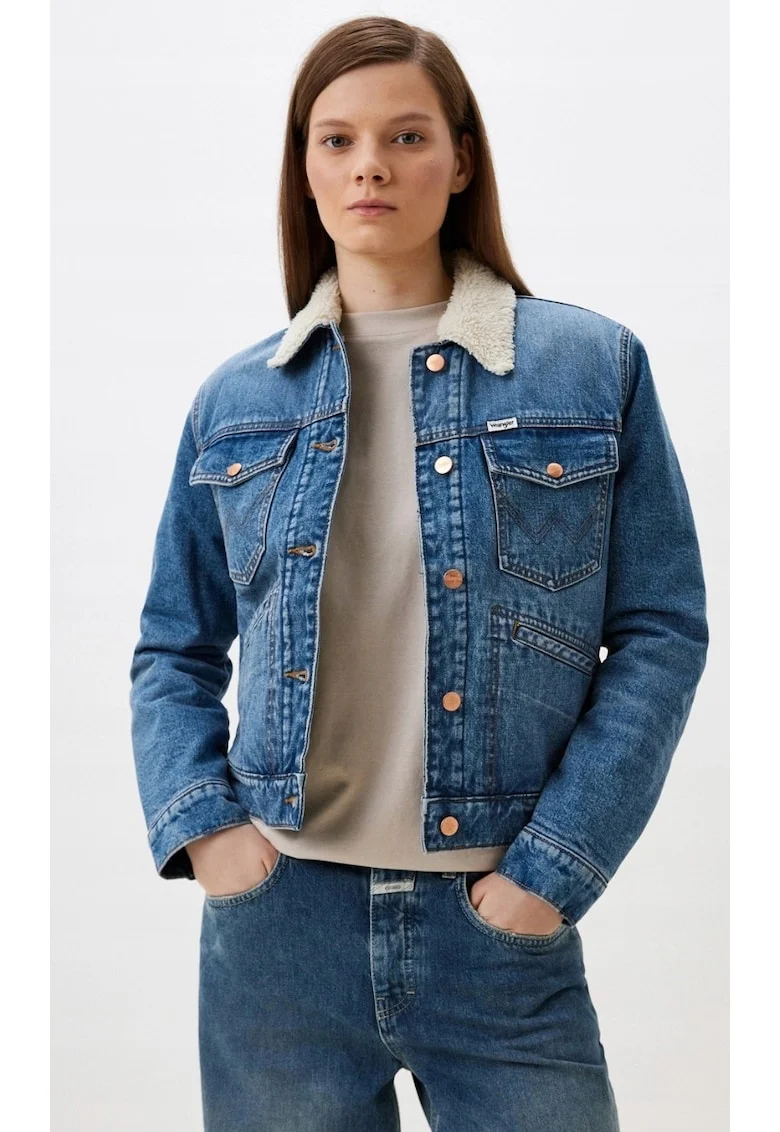 Geaca de blugi,  HERITAGE SHERPA, regular fit, albastru, bumbac