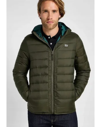 Geaca barbati,  LIGHT PUFFER JACKET, mulata, verde, bumbac