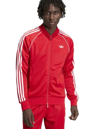 Bluza de trening cu fermoar si logo, Rosu vermillion