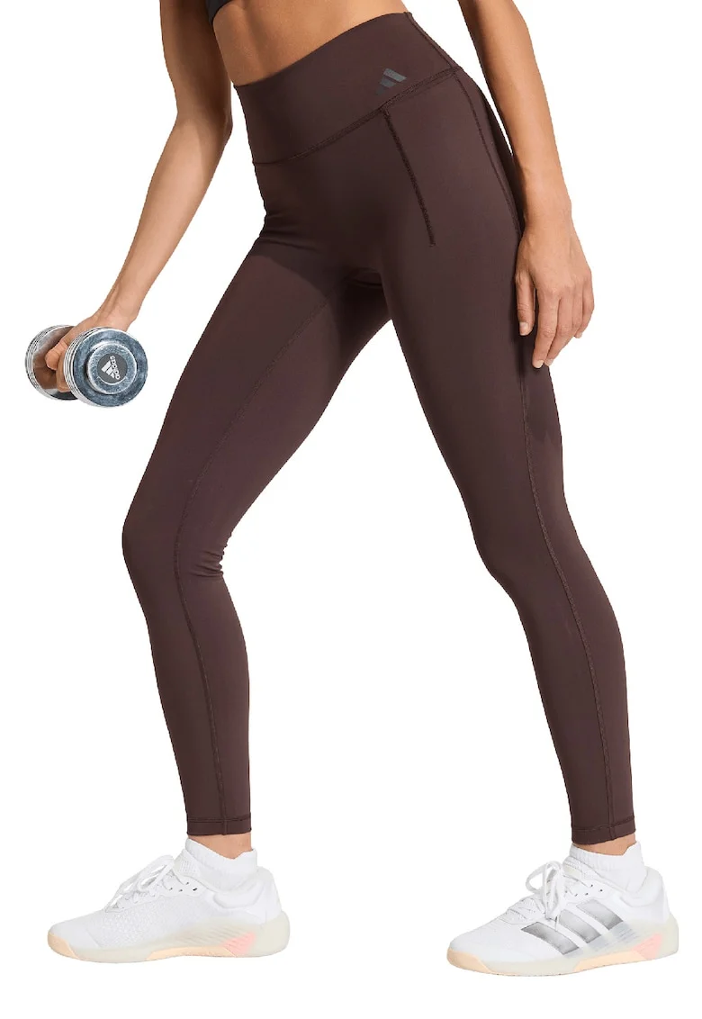 Colanti cu buzunare laterale, pentru fitness Optime, Maro