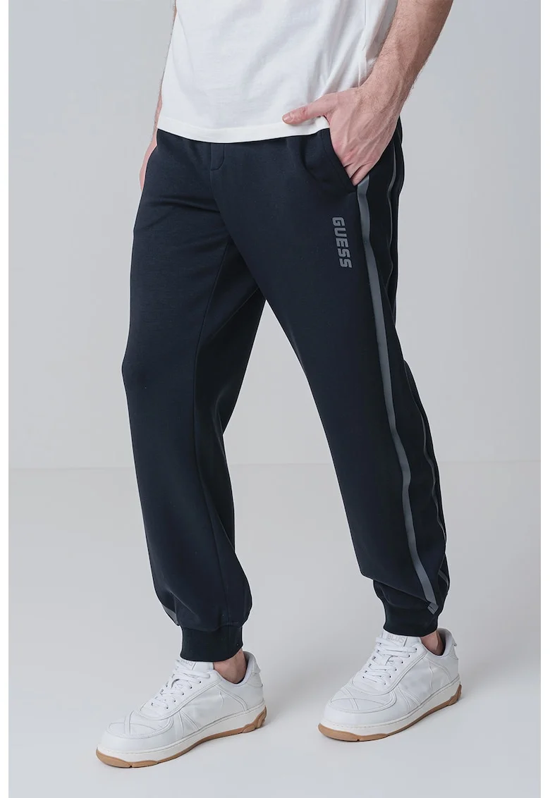 Pantaloni de trening cu talie ajustabila, pentru antrenament, Negru