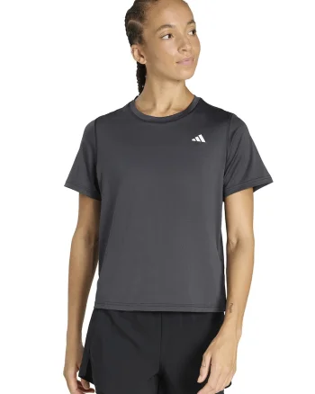 Tricou cu decolteu rotund, pentru fitness, Gri antracit