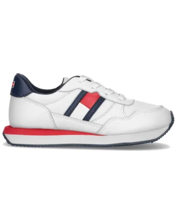 Pantofi sport  pentru Fete, flag low cut lace-up sneaker, T3X9-33133-0208100, Alb, Alb