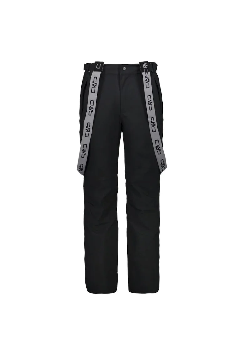 Pantaloni cu bretele detasabile, pentru schi, Negru