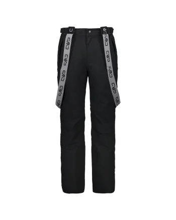 Pantaloni cu bretele detasabile, pentru schi, Negru
