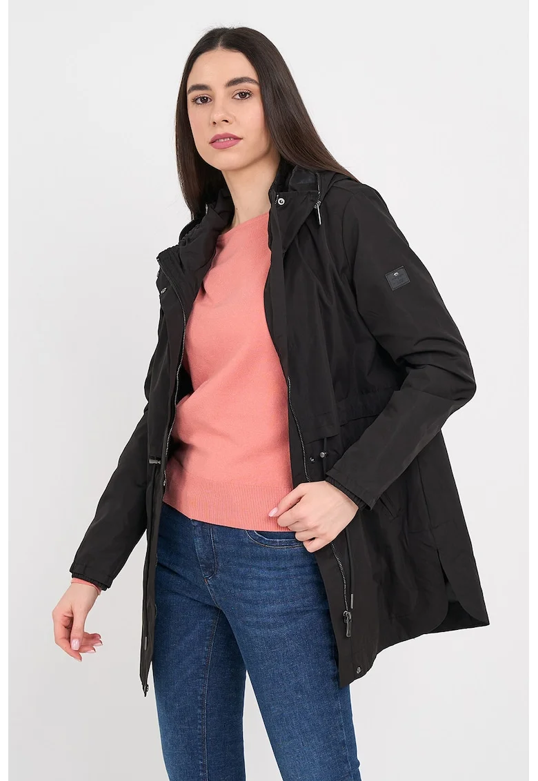 Jacheta parka cu gluga, Negru