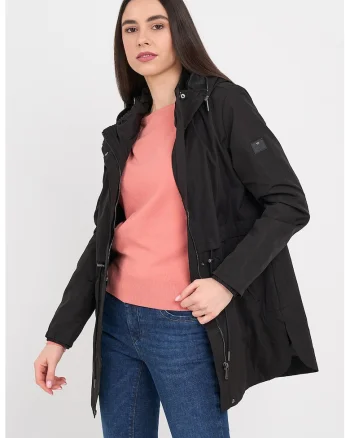 Jacheta parka cu gluga, Negru
