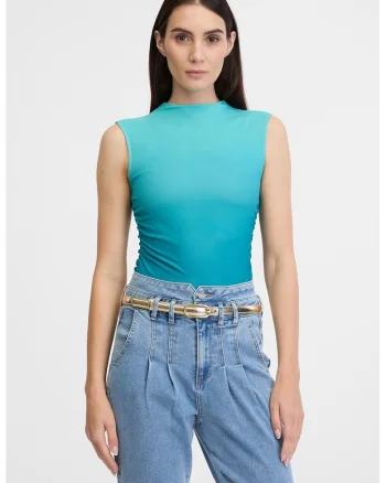 Top uni slim fit, Turcoaz