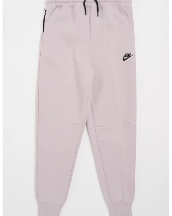 Pantaloni de trening din material fleece cu talie inalta Tech, Lila pal