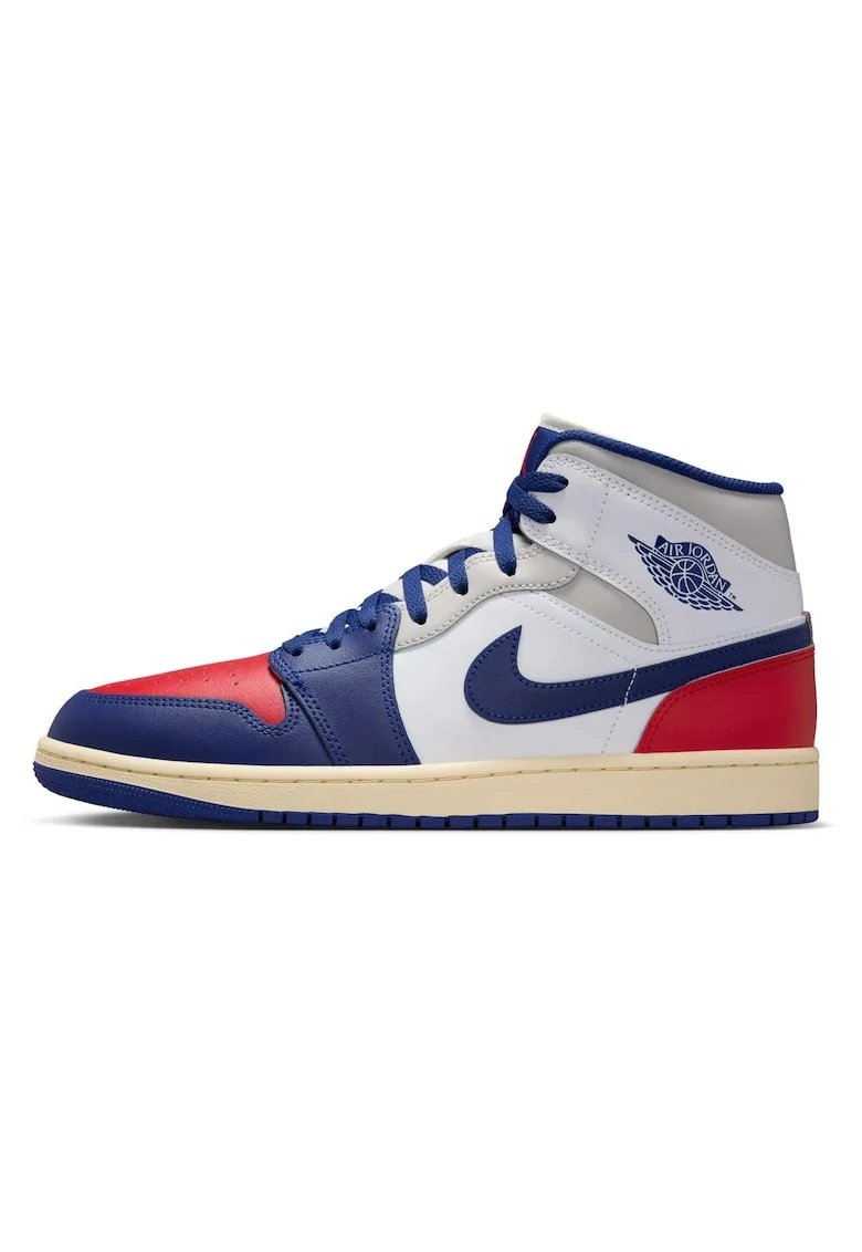 Pantofi sport  Air Jordan 1 Mid, albastru, piele, Albastru