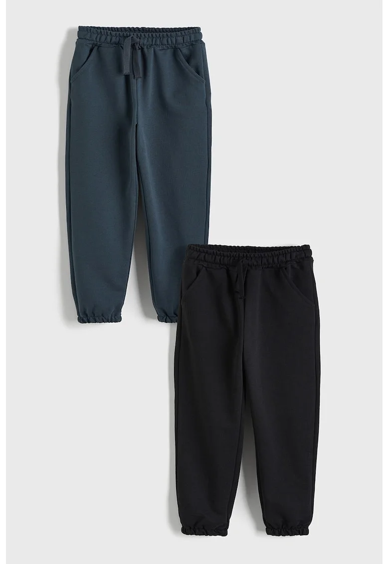 Set de pantaloni de trening din amestec de bumbac - 2 perechi, Gri carbune