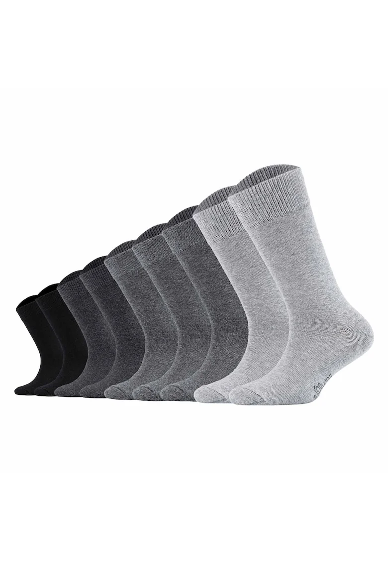 Set de sosete lungi - 9 perechi, Negru/Gri