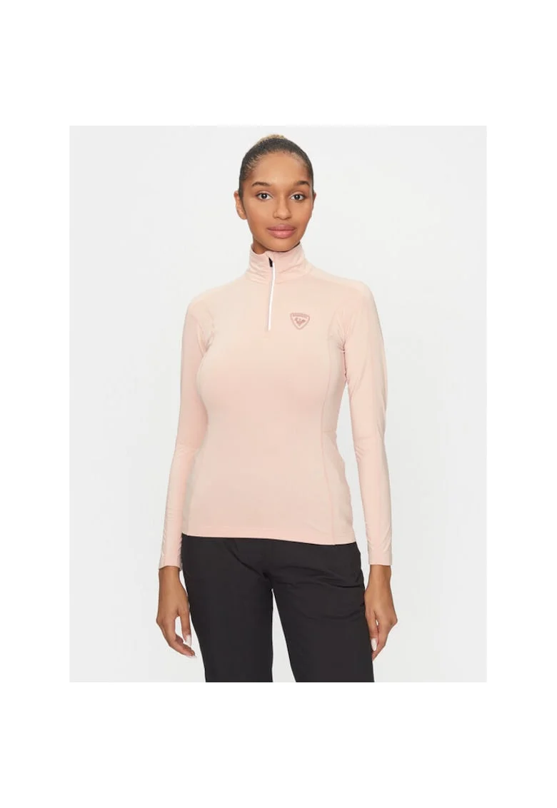 Bluza sport dama,  RLMWL08, roz pudra, din material tehnic,