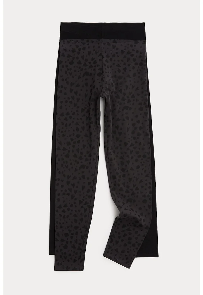 Set de colanti slim fit - 2 perechi, Negru/Gri inchis