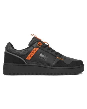 Pantofi sport barbati  TJM RETRO BASKET, Piele naturala,dwqfwwqfq Negru, Negru
