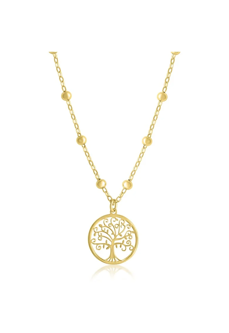 Colier cu Pomul Vietii din Argint 925, Placat cu Aur 18 Kt,  4.30g