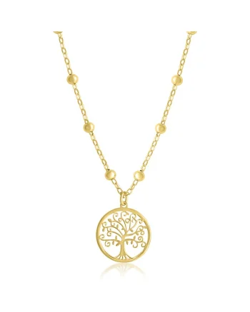 Colier cu Pomul Vietii din Argint 925, Placat cu Aur 18 Kt,  4.30g